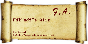 Fésüs Aliz névjegykártya
