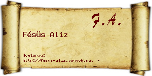 Fésüs Aliz névjegykártya